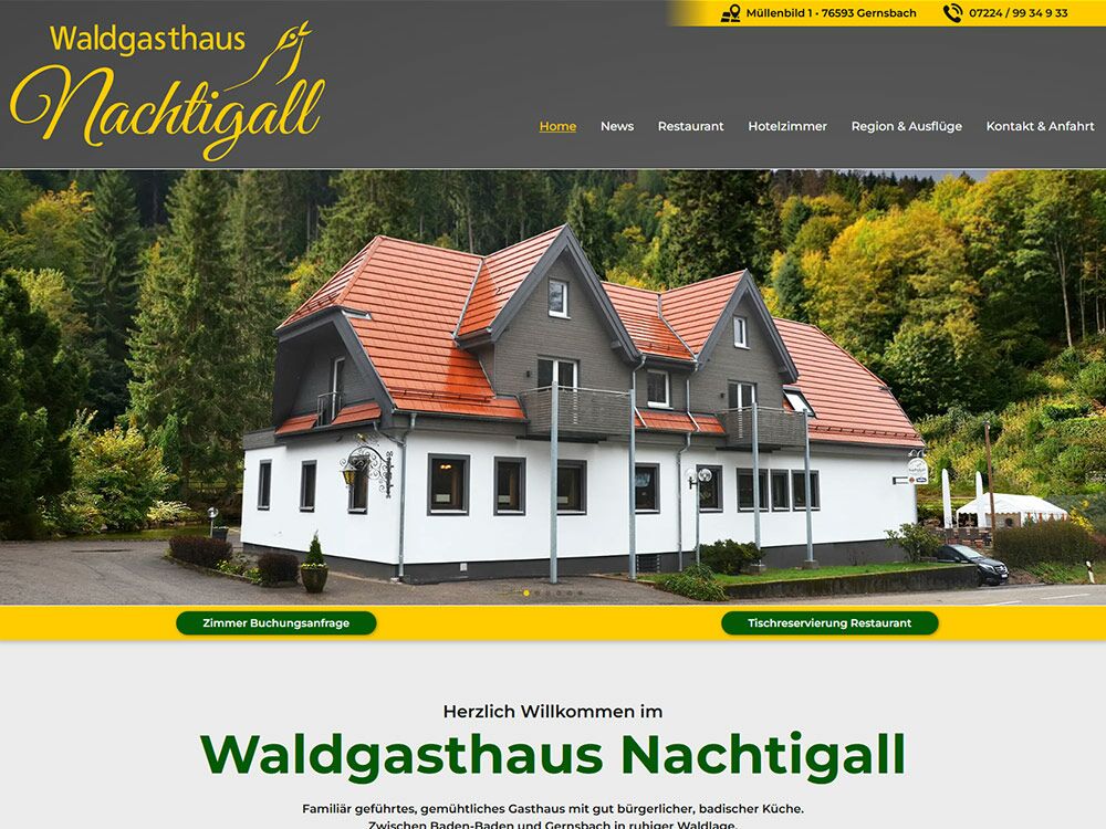 Waldgasthaus Nachtigall Gernsbach, Hotel, Restaurant